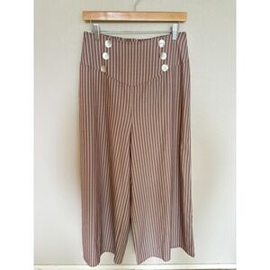 Easel Los Angeles Wide Leg‎ Pattern Palazzo Pants Mauve Striped Boho Womens M